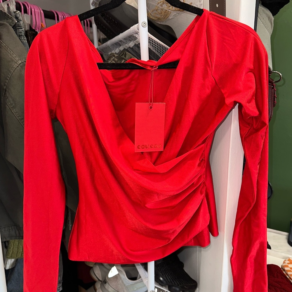 Red Coucoo Long Sleeve Top
